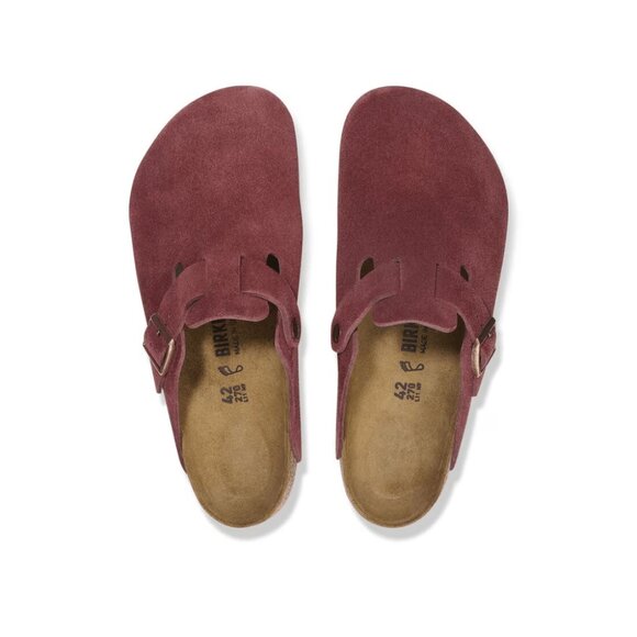 Birkenstock Boston Soft Footbed Unisex Suede Leather Clog Sandals – Zinfandel